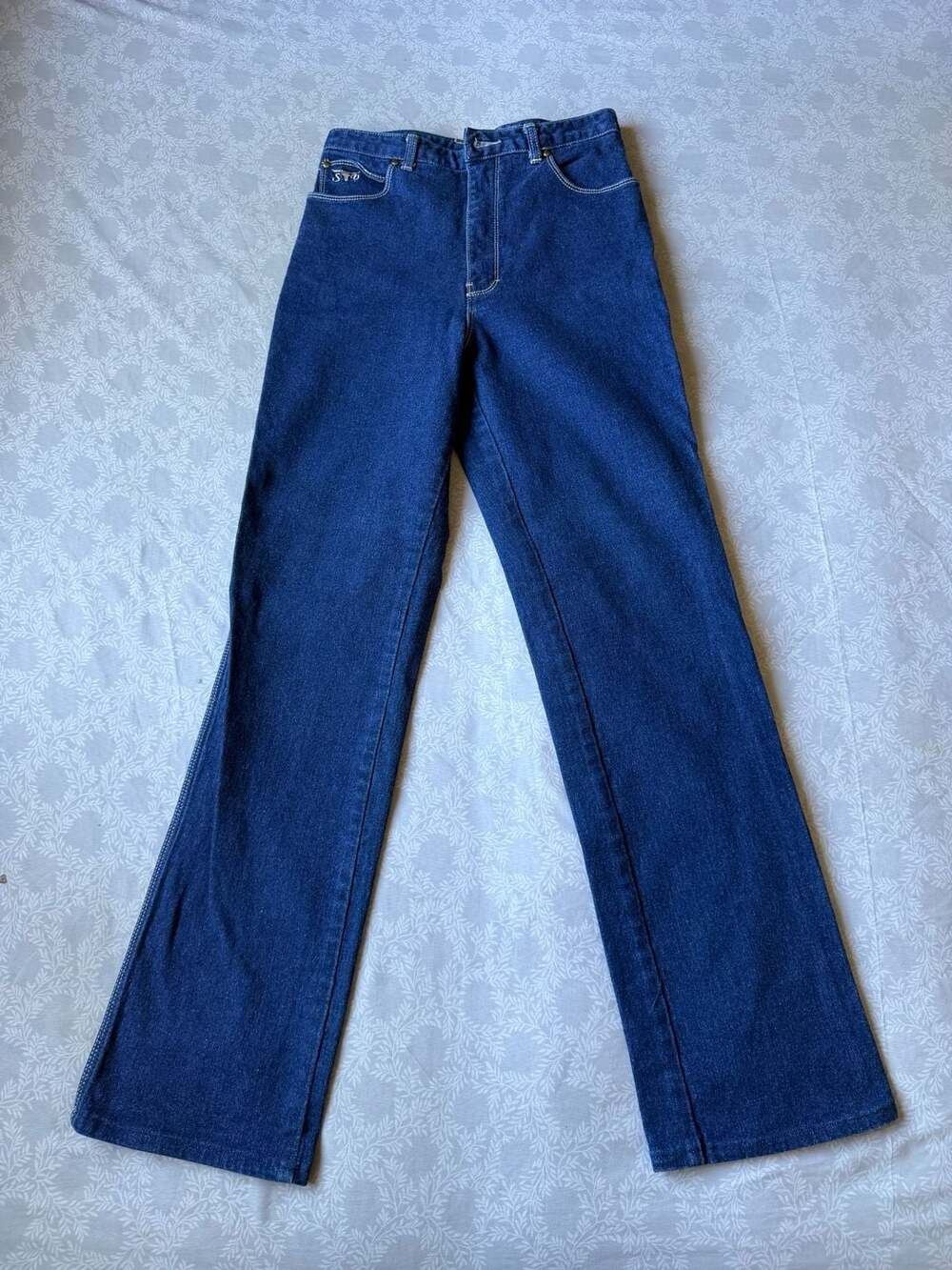 VTG 80s Sergio Valente High Waisted Flare Jeans Womens Size 12 Inseam 36DarkWash